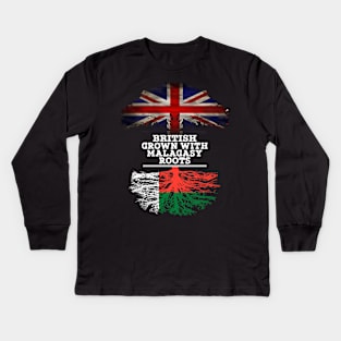 British Grown With Malagasy Roots - Gift for Malagasy With Roots From Madagascar Kids Long Sleeve T-Shirt